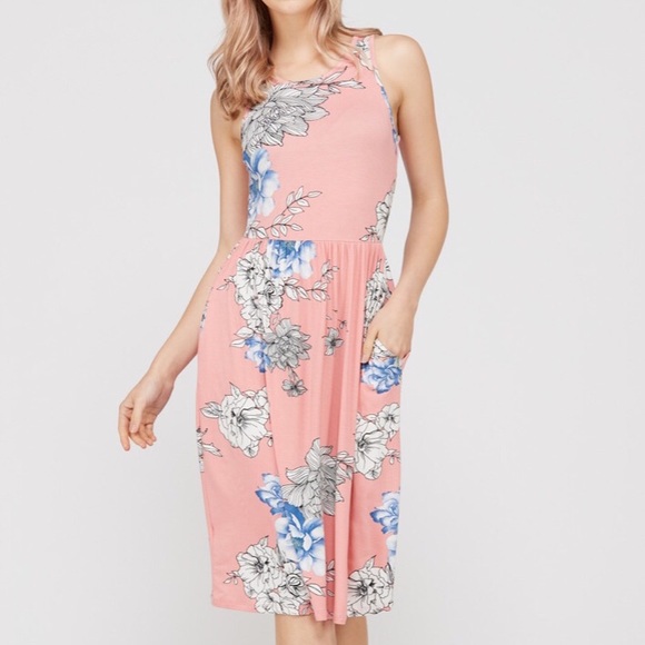 🙌🏻NWT pocket floral tank dress boutique USA Made - Picture 4 of 6